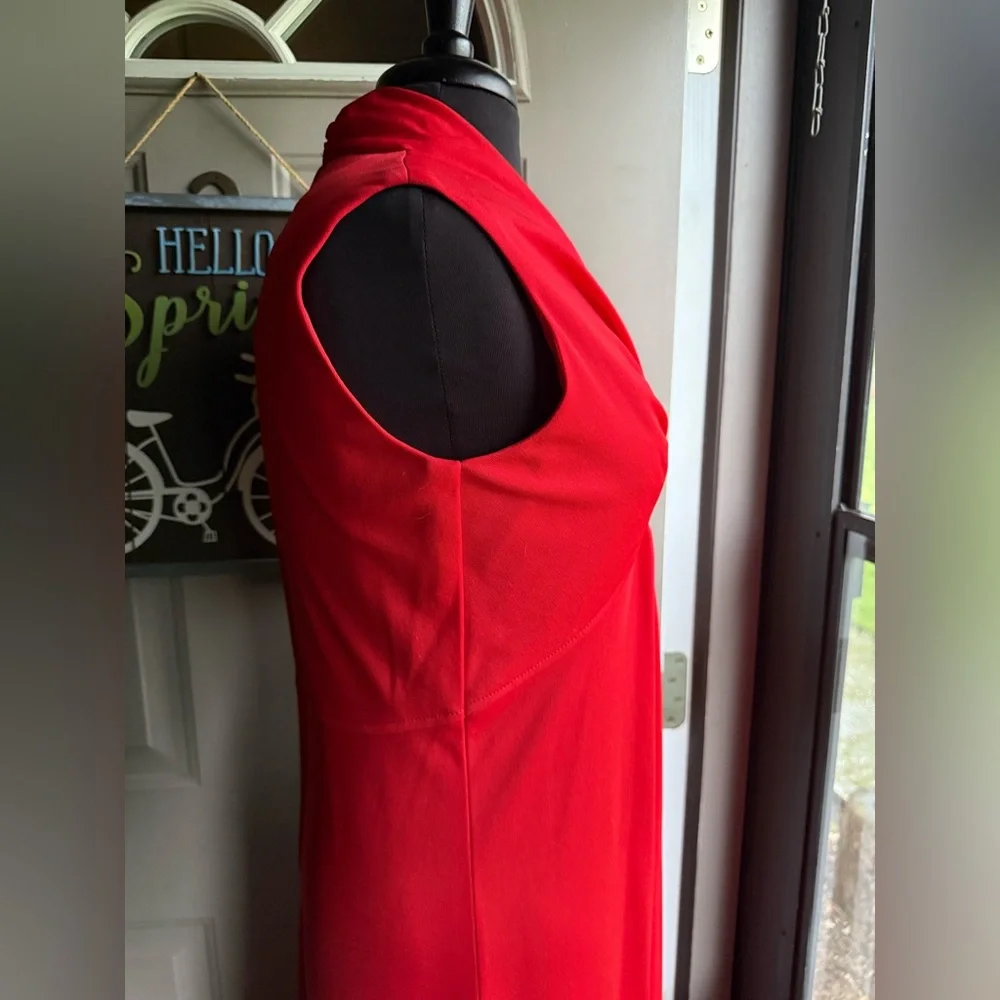 Vintage 60/70s Andrea Gayle red sleeveless gathered maxi dress, size medium - Picture 7 of 16